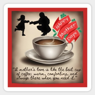 Happy Mother Day and Coffee Love: (Motivational and Inspirational Quote) Sticker